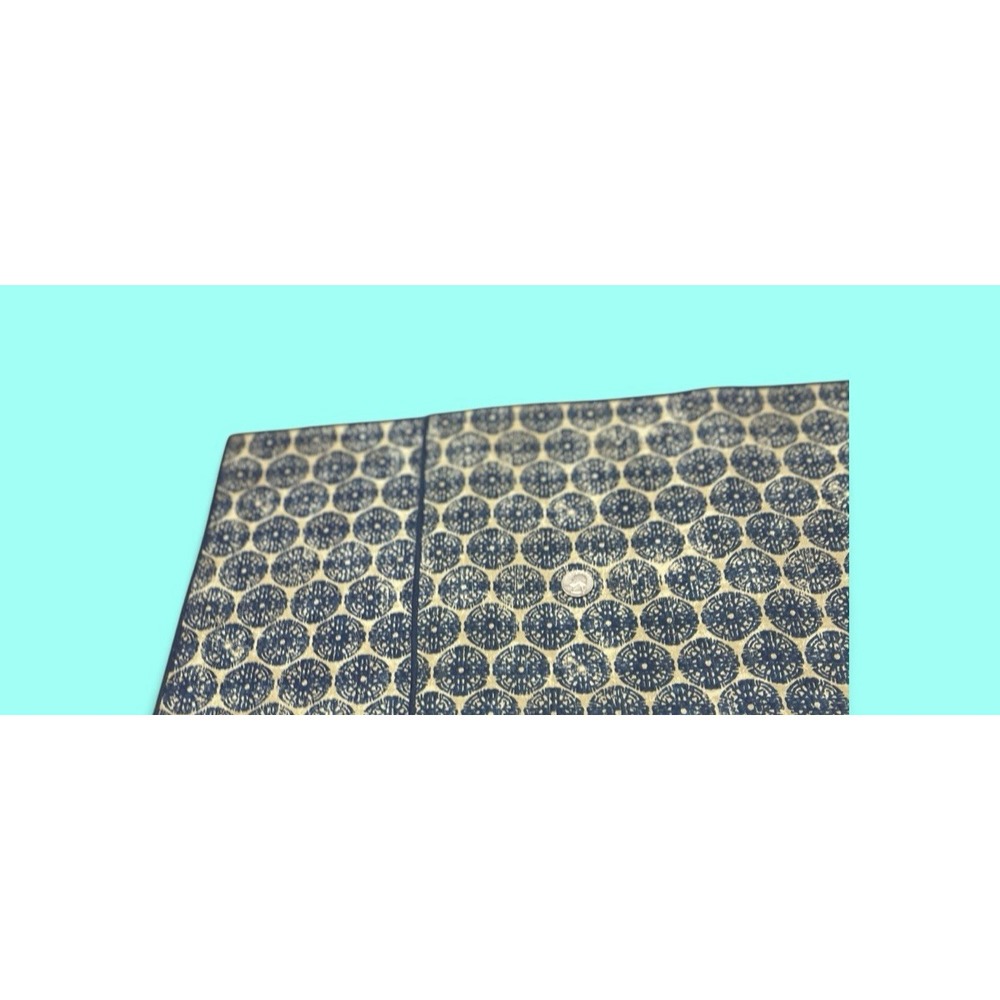 Cotton Blue Tan Medallion Set Of 2 Placemats 14 x 19 Solid Back Reversible Decor